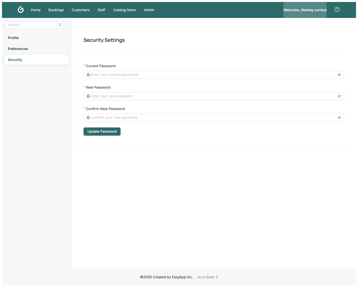Security Settings